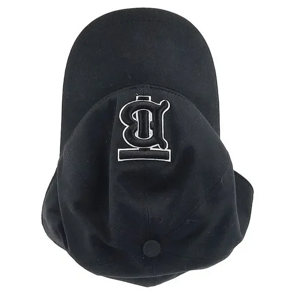 Burberry Embroidered Logo Baseball Cap in Black Cotton